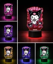 Lampka Kuromi Sanrio LED 3D Personalizowana z Imieniem Prezent dla Dziewczynki