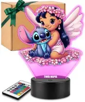 Lampka Lilo i Stitch LED 3D Personalizowana z Imieniem Prezent dla Dziewczynki