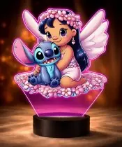 Lampka Lilo i Stitch LED 3D Personalizowana z Imieniem Prezent dla Dziewczynki