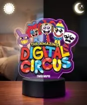 Lampka Amazing Digital Circus LED 3D Personalizowana z Imieniem Prezent dla Dziecka
