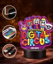 Lampka The Amazing Digital Circus LED 3D Personalizowana z Imieniem Prezent