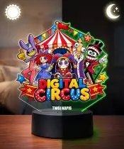 Lampka The Amazing Digital Circus LED 3D Personalizowana z Imieniem Pomni Jax Prezent