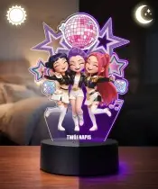 Die Eiskönigin Elsa Anna LED 3D Lampe mit personalisiertem Namen – Geschenk für Mädchen