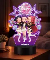 Die Eiskönigin Elsa Anna LED 3D Lampe mit personalisiertem Namen – Geschenk für Mädchen