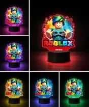 Lampka LED 3D Roblox Gracz Gamer Personalizowana Imię Prezent dla Dziecka