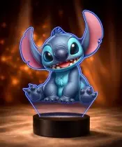 3D Stitch Lilo und Stitch LED-Nachtlicht für Kinder mit Namensschild und Fernbedienung