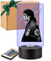 Lampka Nocna LED 3D Michael Jackson Dla Fana z Imieniem Prezent Pilot
