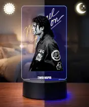 Lampka Nocna LED 3D Michael Jackson Dla Fana z Imieniem Prezent Pilot