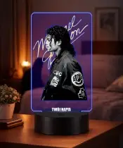 Lampka Nocna LED 3D Michael Jackson Dla Fana z Imieniem Prezent Pilot