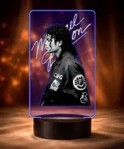 Lampka Nocna LED 3D Michael Jackson Dla Fana z Imieniem Prezent Pilot