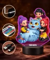 copy of Die Eiskönigin Elsa Anna LED 3D Lampe mit personalisiertem Namen – Geschenk für Mädchen