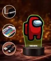 3D-Plexido-LED-Lampe mit Among Us-Aufdruck