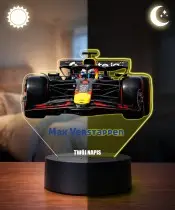 Lampka LED 3D Plexido z Nadrukiem UV Formuła 1 Max Verstappen Bolid