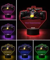 Lampka LED 3D Plexido z Nadrukiem UV Formuła 1 Max Verstappen Bolid