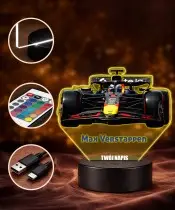 3D Plexido LED Lamp with UV Print Formula 1 Max Verstappen Bolid