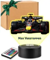 Lampka LED 3D Plexido z Nadrukiem UV Formuła 1 Max Verstappen Bolid