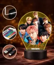 Stray Kids Printed 3D Plexido LED Lamp