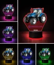 3D-Plexido-LED-Lampe mit New Holland T7 SWB-Traktoraufdruck