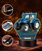 3D-Plexido-LED-Lampe mit New Holland T7 SWB-Traktoraufdruck