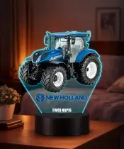 3D-Plexido-LED-Lampe mit New Holland T7 SWB-Traktoraufdruck
