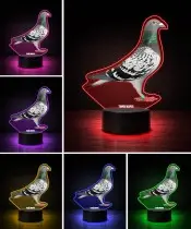 3D-Plexido-LED-Lampe mit Aufdruck „Tiere, Vögel, Tauben“.