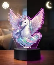 3D-LED-Lampe Plexido mit UV-Druck Einhorn Unicorn