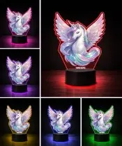 3D-LED-Lampe Plexido mit UV-Druck Einhorn Unicorn