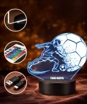 Lampka LED 3D Plexido Bokser Piłka Nożna Piłkarz Sport