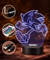 Lampka LED 3D Plexido Gra Sonic Biegnący