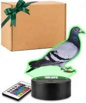3D LED Lamp Plexido with Print Bird Pigeon