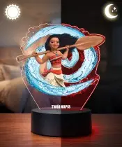 3D-Plexido-LED-Lampe mit Vaiana Moana Fairy Tale Print
