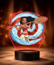 3D-Plexido-LED-Lampe mit Vaiana Moana Fairy Tale Print