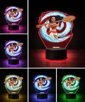 3D-Plexido-LED-Lampe mit Vaiana Moana Fairy Tale Print