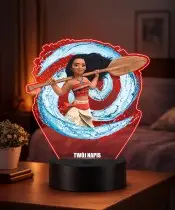 3D-Plexido-LED-Lampe mit Vaiana Moana Fairy Tale Print