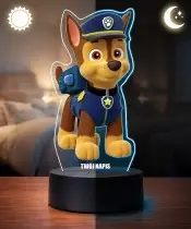 3D LED Plexido Lamp with Paw Patrol Chase Print