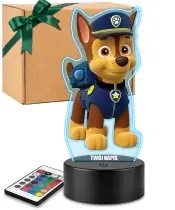 3D LED Plexido Lamp with Paw Patrol Chase Print