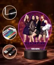 Lampka LED 3D Plexido z Nadrukiem Black Pink