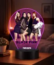 Lampka LED 3D Plexido z Nadrukiem Black Pink