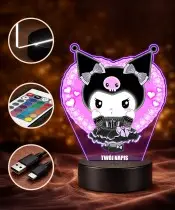 Hello Kitty Kuromi Printed 3D Plexido LED Lamp