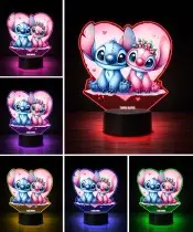 3D LED Lamp Plexido with UV Print Lilo and Stitch and Angel Heart