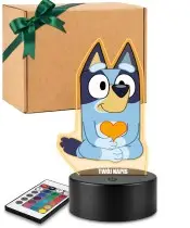 3D-Plexido-LED-Lampe mit Bajka Bluey-Aufdruck