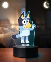 3D-Plexido-LED-Lampe mit Bluey Dog-Aufdruck