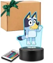 3D-Plexido-LED-Lampe mit Bluey Dog-Aufdruck