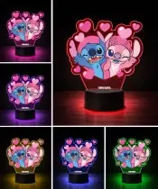 3D-Plexido-LED-Lampe mit Stich- und Engel-Märchen-Aufdruck