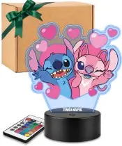 3D-Plexido-LED-Lampe mit Stich- und Engel-Märchen-Aufdruck