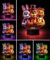 Lampka LED 3D z Nadrukiem FNAF Freddy Bonnie Chica