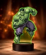 3D LED Plexido Lamp with Marvel Hulk Print