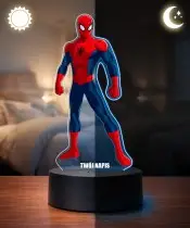 3D LED Plexido Lamp with Marvel Spiderman Print