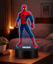3D LED Plexido Lamp with Marvel Spiderman Print