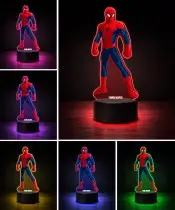 3D LED Plexido Lamp with Marvel Spiderman Print